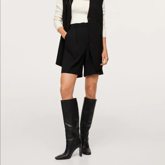 NEW! Mango | Pleated Bermuda shorts - Picture 2 of 8